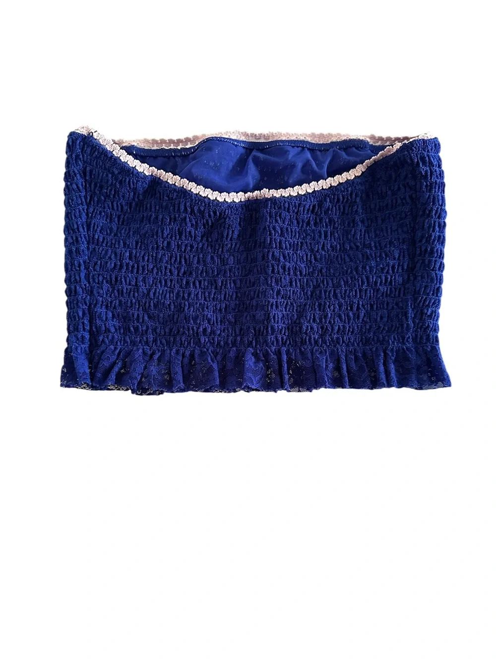 Intimately Free People Smocked Textured Bandeau Tube Top Size Medium Loungewear